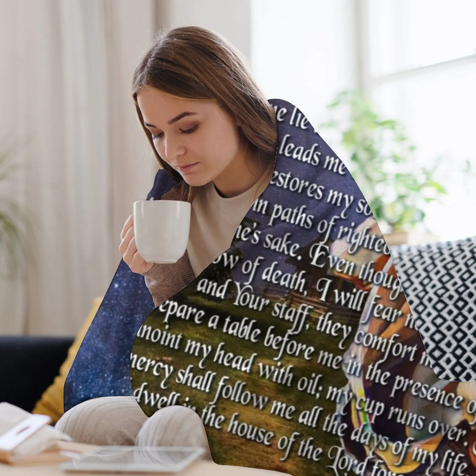 Плед с цитатами из Псалма 23,  – обзор и цена 3D Printing Verse